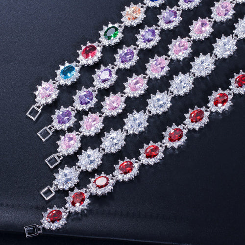 18K Real Platinum Plated Exquisite Super Zircon Bracelet