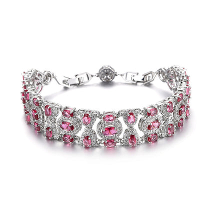 Colorful Light Luxury Full Diamond Women's European And American Fashion Bracelet