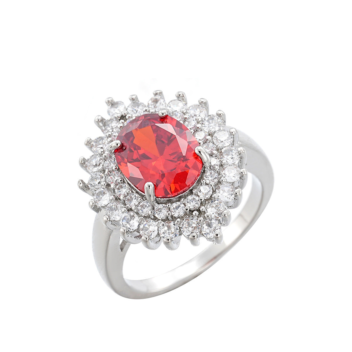 Orange Zircon Ring Affordable Luxury Style Ornament