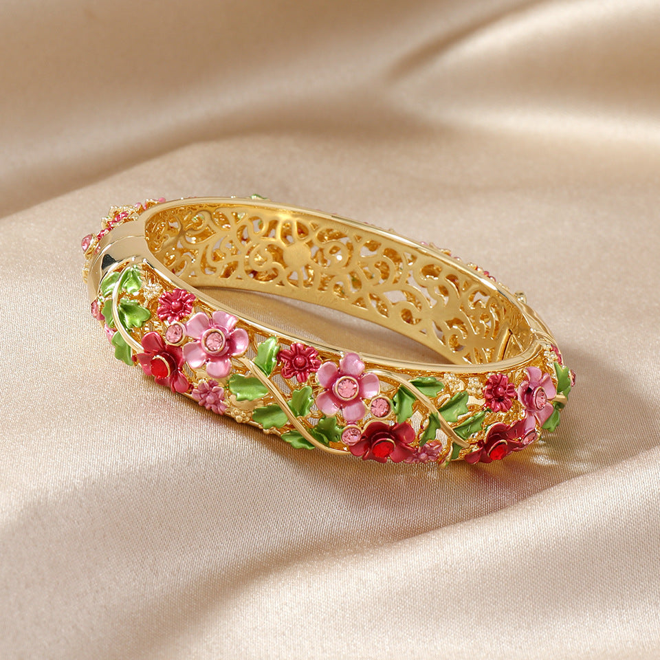 Women's Ethnic Style Hollow Painted Alloy Bracelet