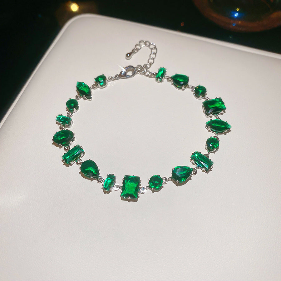 Irregular Geometric Zircon Drop-shaped Bracelet