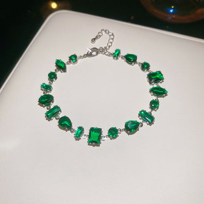 Irregular Geometric Zircon Drop-shaped Bracelet