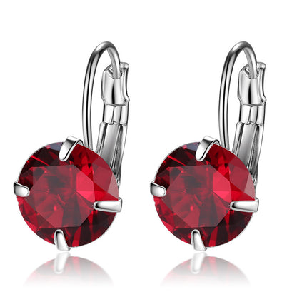 Single Zircon Colorful Ear Clip Simple Fashion Elegant European And American