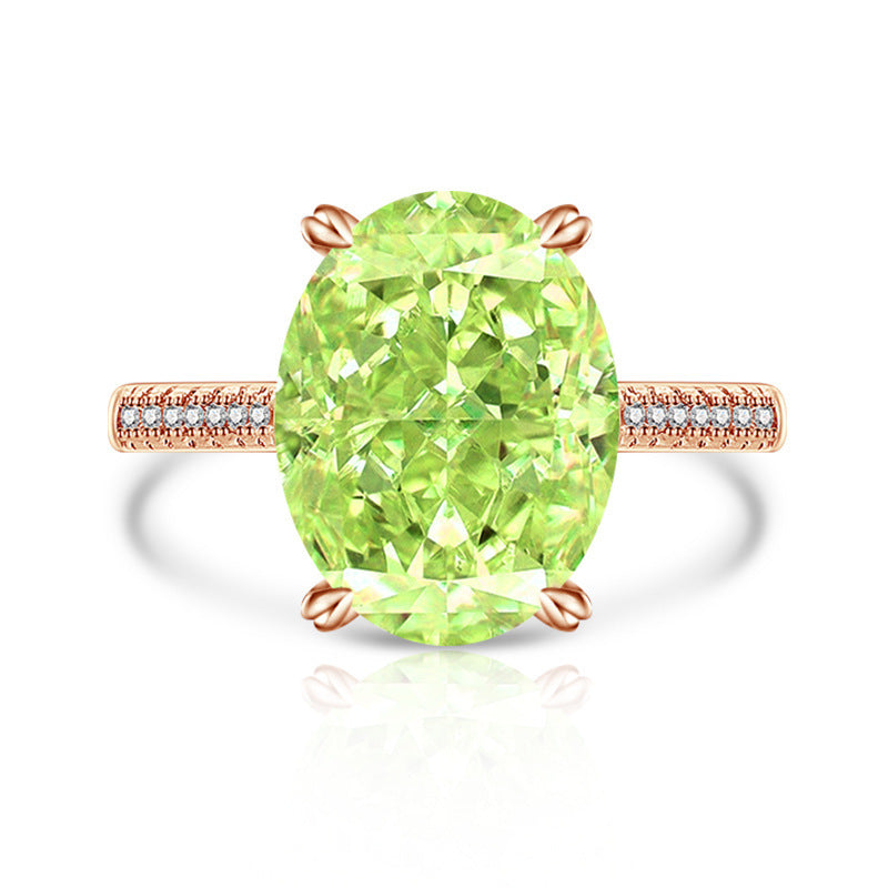 Female Versatile Casual Papalacha High Carbon Diamond Ice Flower Ring