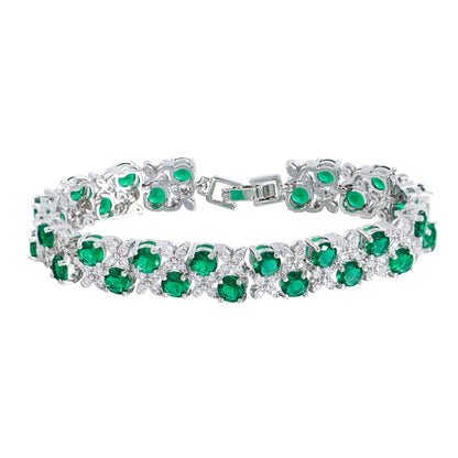 European And American Fashion Refined Zircon Bracelet Micro-inlaid Sapphire Rhinestone