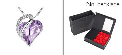 Heart Shaped Crystal Necklace Pendant for Women - Silver