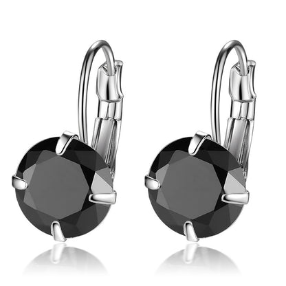 Single Zircon Colorful Ear Clip Simple Fashion Elegant European And American