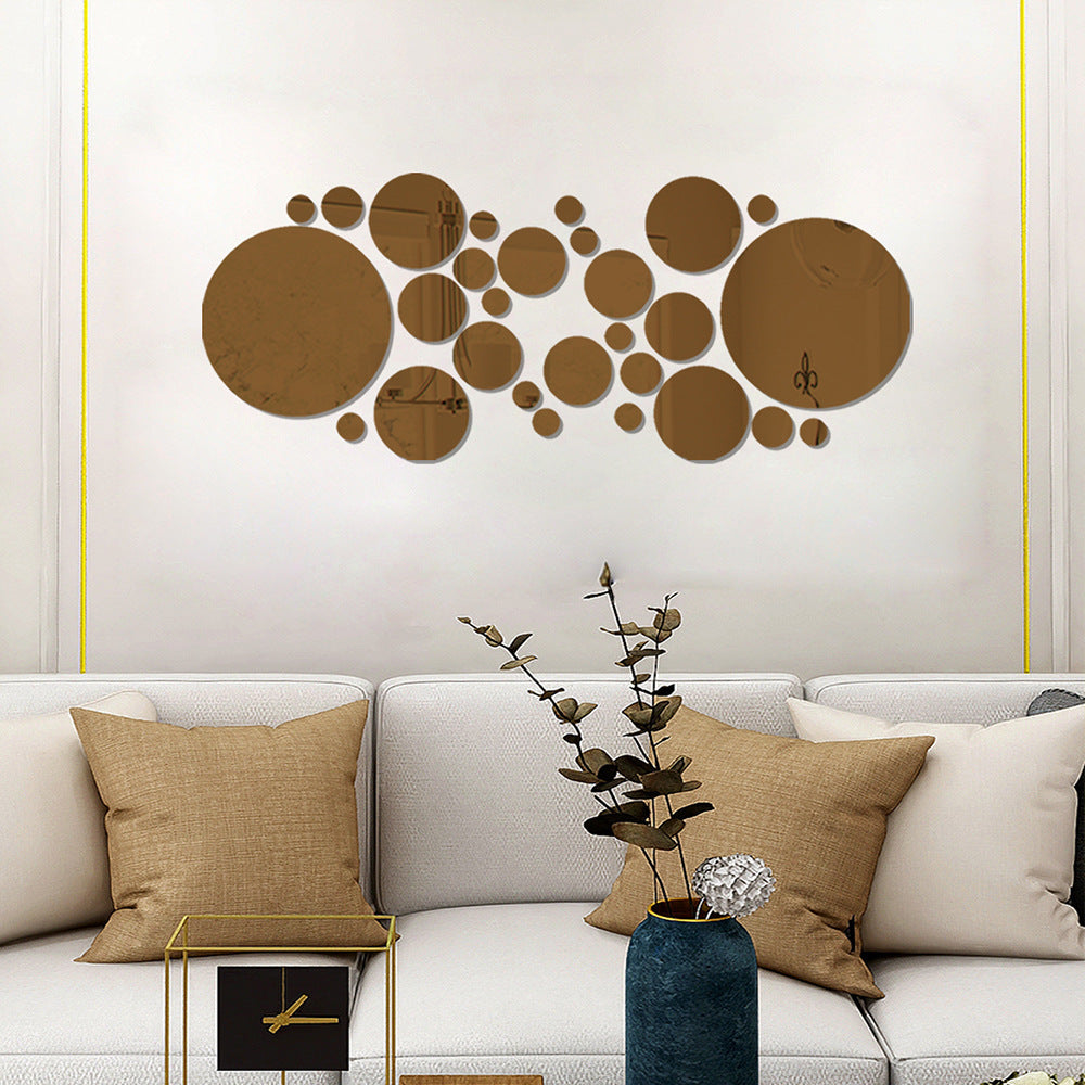 Big And Small Circles Mirror Sticker 3D Stereo Acrylic Wall Decoration Louisiana Mart