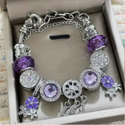 Shining Diamond Purple Dreamcatcher Bracelet