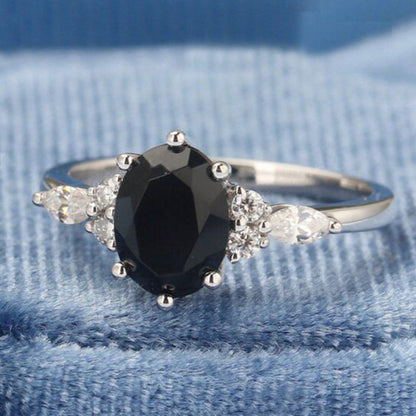 European And American Emerald Zircon Ring Fashion