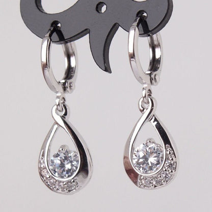 Female Versatile Inlaid Zircon Water Drop Earrings