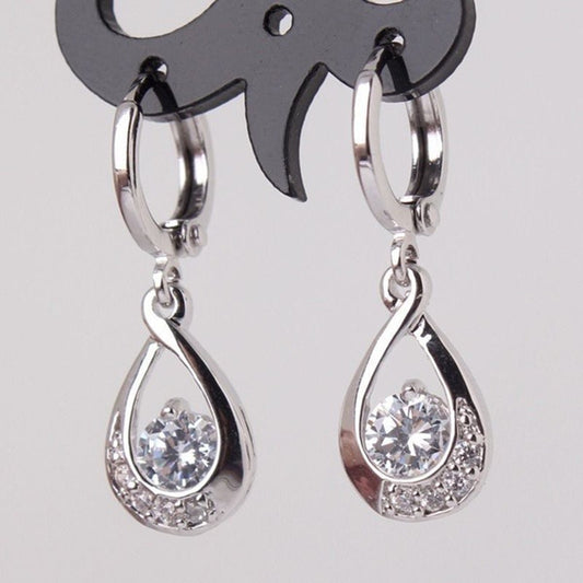 Female Versatile Inlaid Zircon Water Drop Earrings