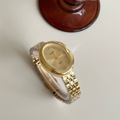 Women's Diamond Watch Elegant Luxury Oval Face Gold Design