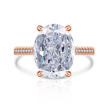 Female Versatile Casual Papalacha High Carbon Diamond Ice Flower Ring