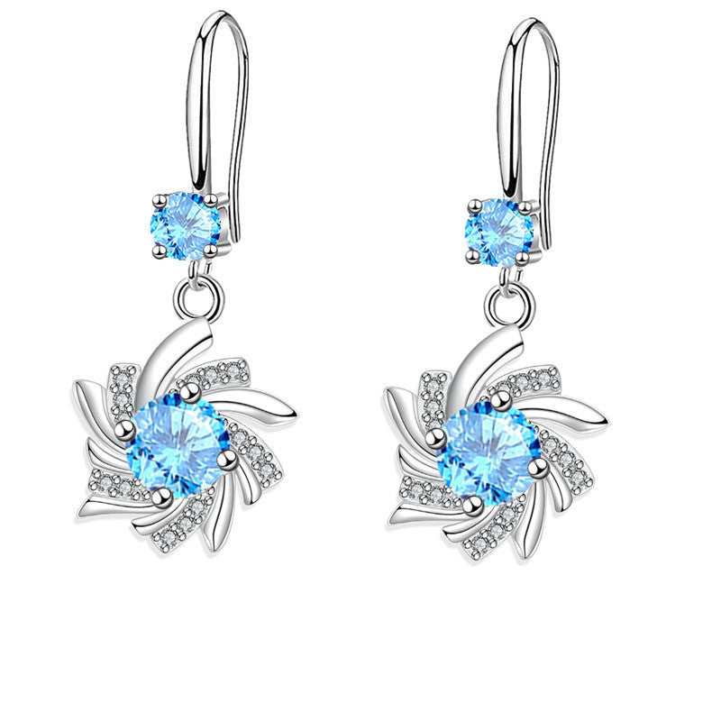 Women’s Diamond Amethyst Flower Earrings – Elegant Fashion Jewelry for Parties & Daily Wear