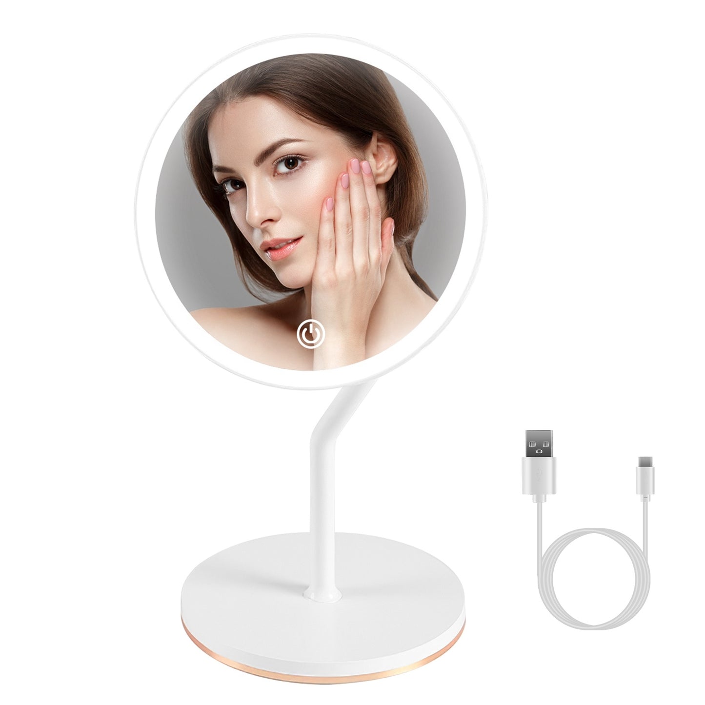 Lighted cosmetic magnifying mirror