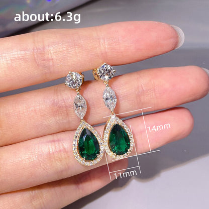 Huitan Vintage Court Style Water Drop Earrings