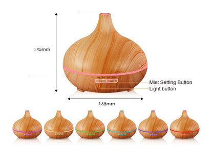 Creative Home Appliance Full Wood Grain Remote Control Aromatherapy Lamp Louisiana Mart
