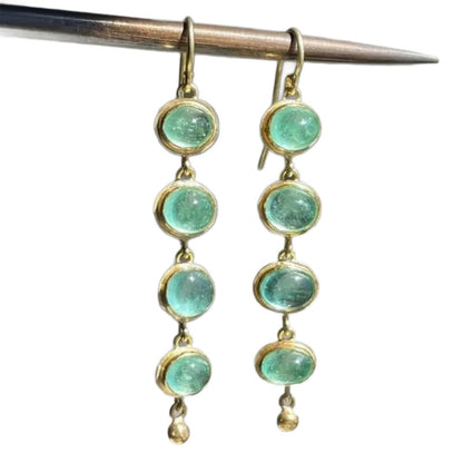 Fashion Geometric Trend Multi-layer Elegant Natural Stone Tassel Earrings