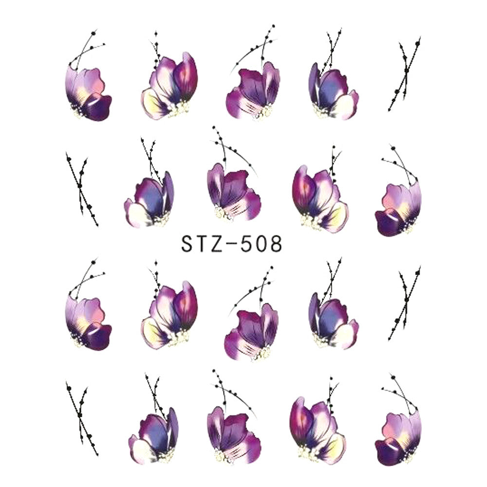 1pcs Nail Sticker Butterfly Flower Water Transfer Decal Sliders for Nail Art Decoration Tattoo Manicure Wraps Tools Tip JISTZ508 Louisiana Mart