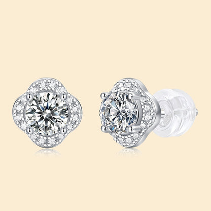 S925 Silver Earrings Moissanite New Fashion Trendy Flower Earrings