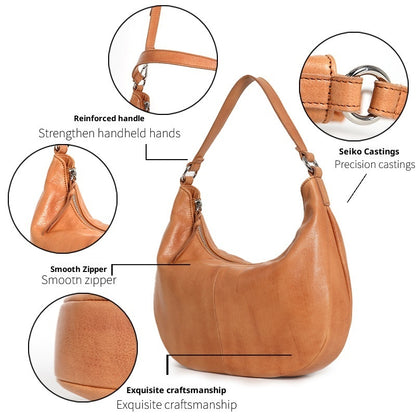 Women’s Leather Crossbody Bag – Casual Dumpling Style