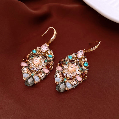 Female Retro Fashion Butterfly Waterdrop Heavy Industry Earrings