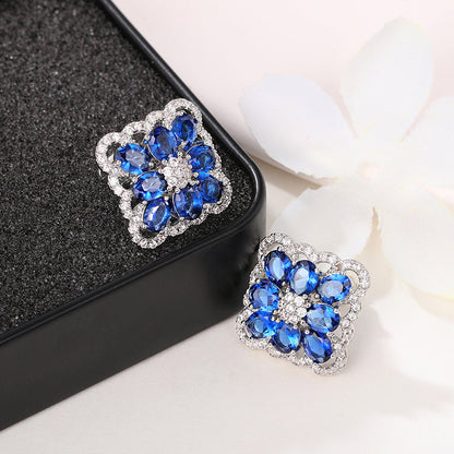 Personalized Design Exaggerated High Sense Unique Dignified Flowers All-match Ear Studs