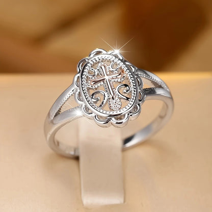 Women's Fashion Personalized Cross Lace Ring