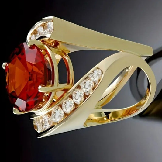 Gold Plated Emerald Pearl Ring