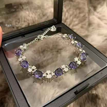 Rhinestone Bracelet Design Sense Simple Graceful White All-matching Vintage Bracelet