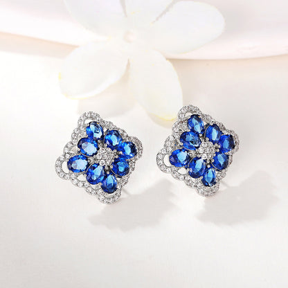 Personalized Design Exaggerated High Sense Unique Dignified Flowers All-match Ear Studs