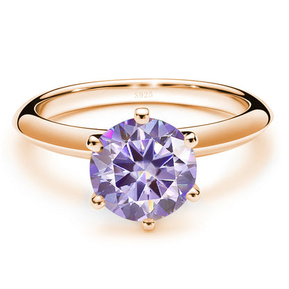 Moissanite Ring Female S925 Silver 18K Gold Plating