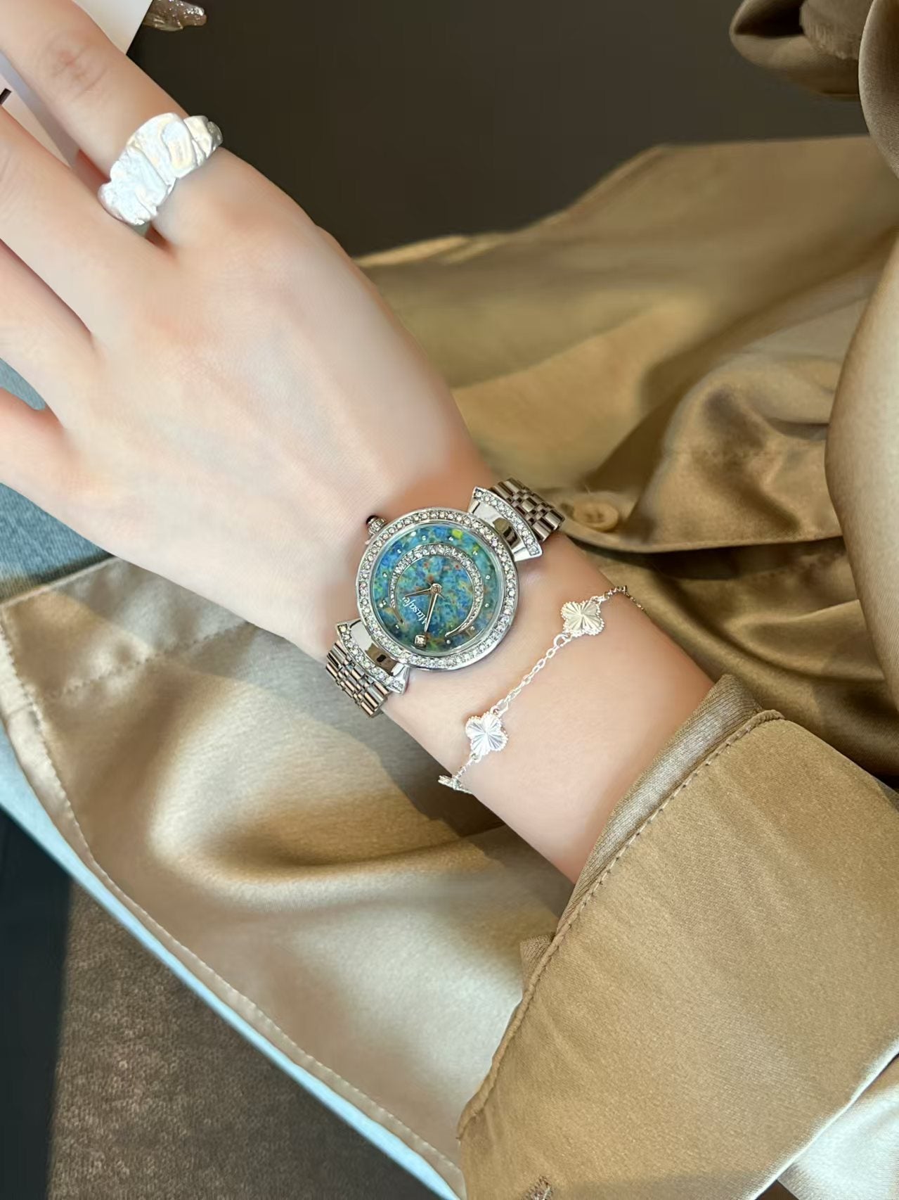 Women's Marble Dial Watch