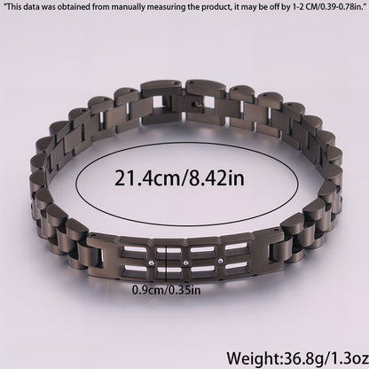 Women's Simple And Versatile Diamond Inlaid Curved Titanium Steel Bracelet
