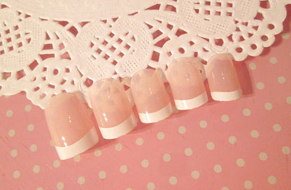 Nail art  Nail art finished French long fake nail patch long French Louisiana Mart