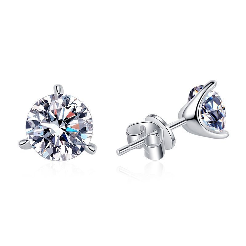 Three-Claw Moissanite Stud Earrings in Louisiana | Classic Women's Jewelry