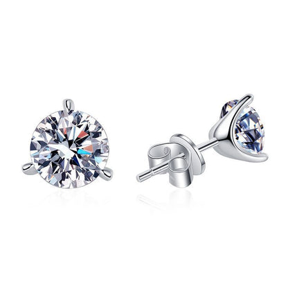 Three-Claw Moissanite Stud Earrings in Louisiana | Classic Women's Jewelry