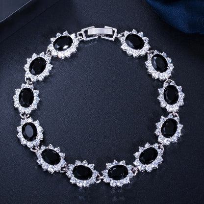 18K Real Platinum Plated Exquisite Super Zircon Bracelet