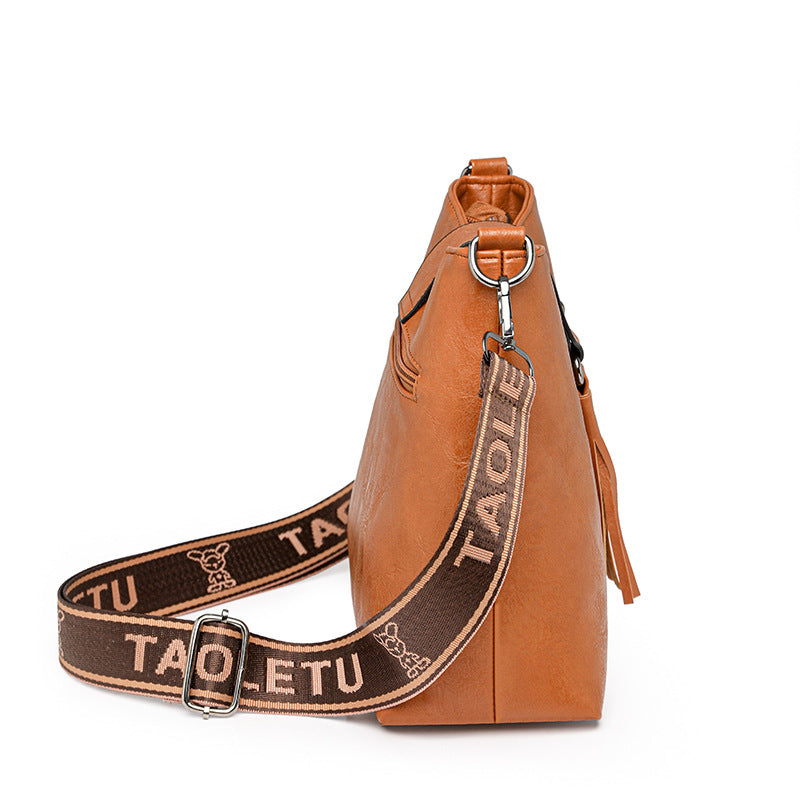 Women's Bucket Bag - Retro PU Leather Shoulder Messenger Bag