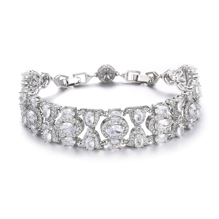 Colorful Light Luxury Full Diamond Women's European And American Fashion Bracelet