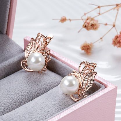 Personalized Creative Butterfly Inlaid Pearl Ear Clip