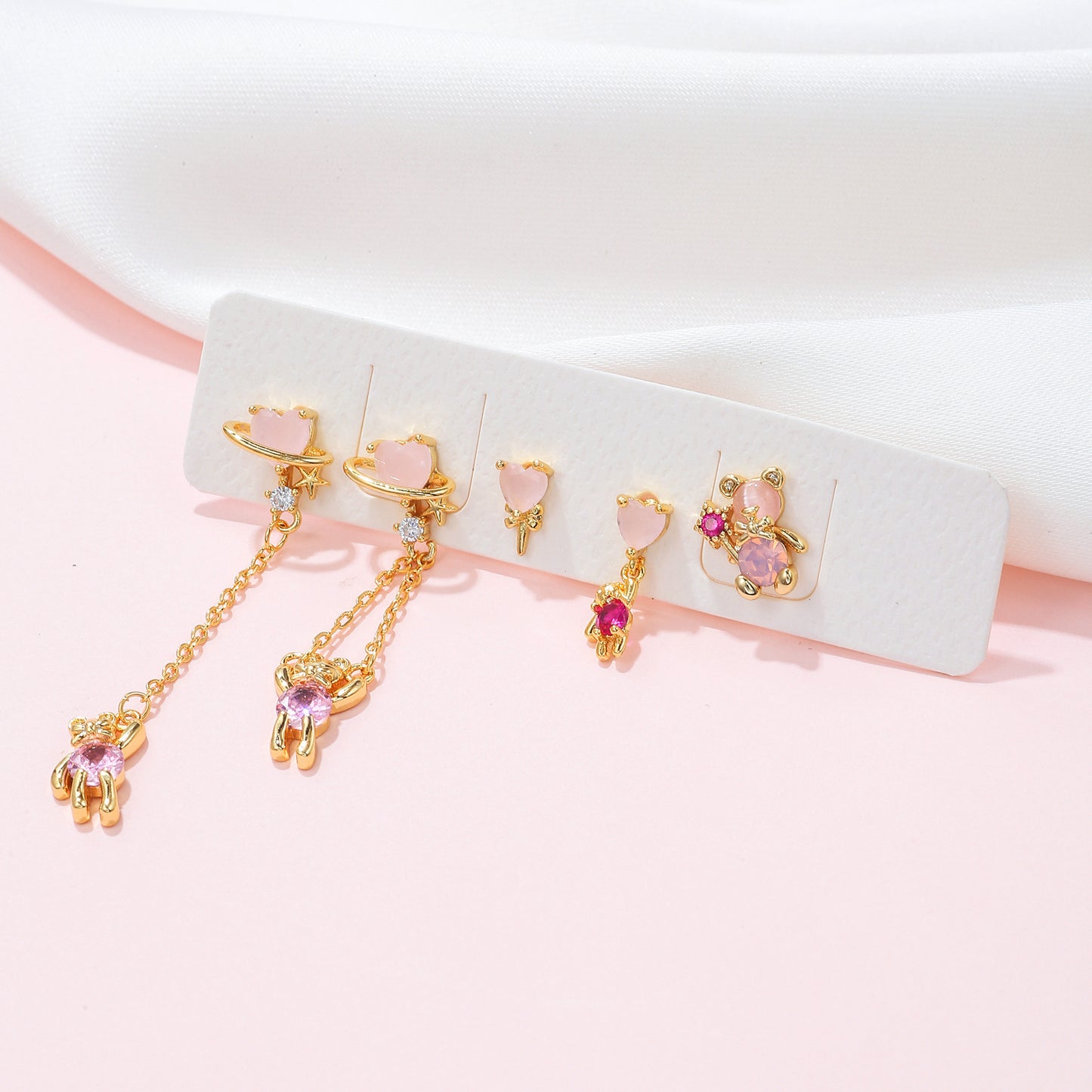 925 Silver Needle Exquisite Small Bear Stud Earrings