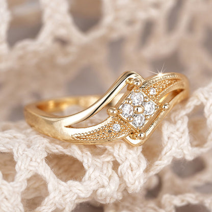 Micro Inlaid Zircon Exquisite Ornament Diamond Ring