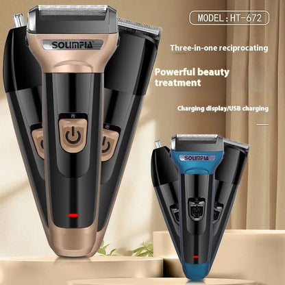Three-in-one Electric Shaver Reciprocating Shaver Hair Clipper Louisiana Mart