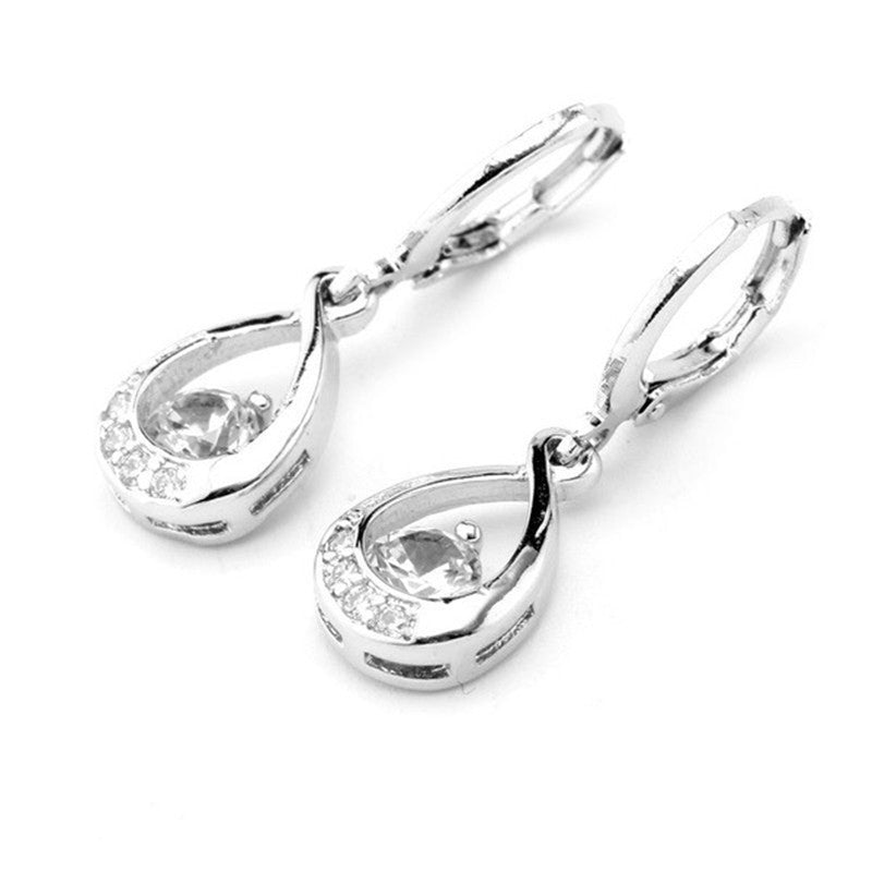 Female Versatile Inlaid Zircon Water Drop Earrings