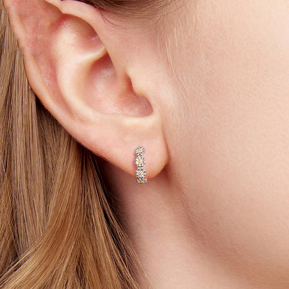 S925 Sterling Silver Flowers Sunshine Charm Earrings