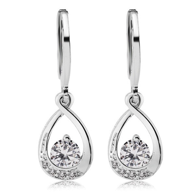 Female Versatile Inlaid Zircon Water Drop Earrings