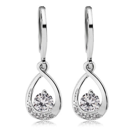 Female Versatile Inlaid Zircon Water Drop Earrings