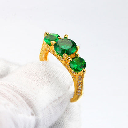 Fashion Ball Women's Ring Popular Beccarite Gold Plated Ring